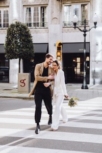 Traje chaqueta y pantalon de lentejuelas blanco para fiesta