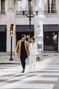 Traje chaqueta y pantalon de lentejuelas blanco para fiesta