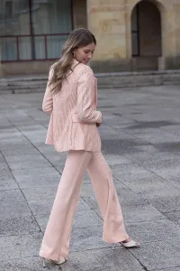 Chaqueta americana tweed rosa con lentejuelas doradas