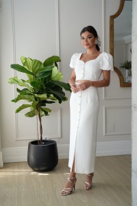 Top joya de crepe blanco Laredo