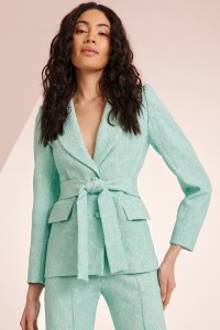 Chaqueta brocada aguamarina Robin