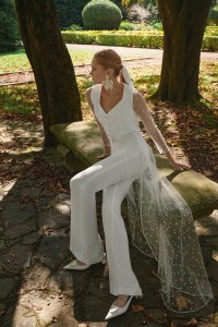 Pantalón Palazzo crepe blanco Jolie