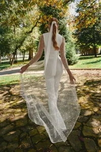 Pantalón Palazzo crepe blanco Jolie