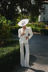 Pantalón Palazzo crepe blanco Jolie