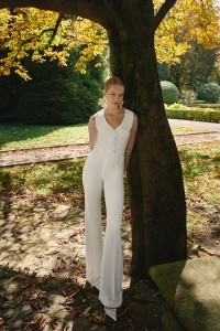 Pantalón Palazzo crepe blanco Jolie