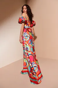 Vestido largo estampado geométrico Lupita