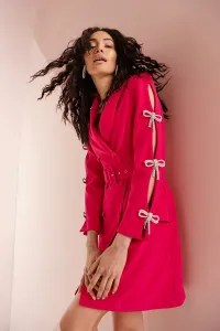 Vestido esmoquin en crepe rosa Mandy