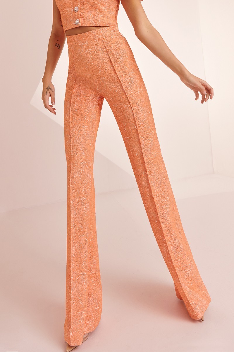 Pantalón Palazzo brocado coral Zooey