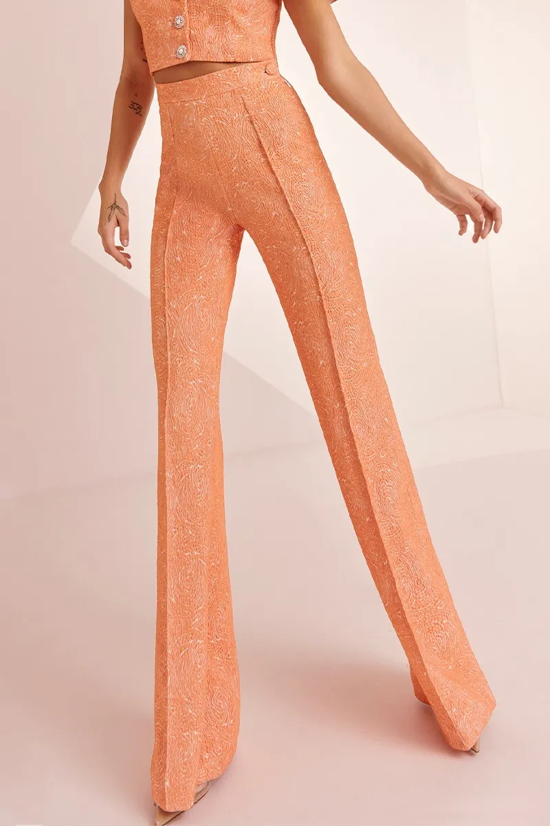 Pantalón Palazzo brocado coral Zooey