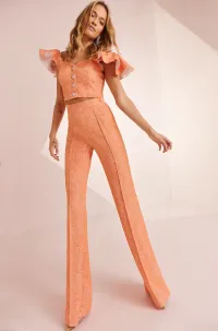 Pantalón Palazzo brocado coral Zooey