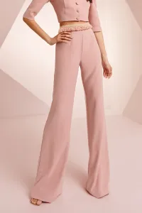 Pantalón Palazzo Crepe Rosa con Pasamanería Brie