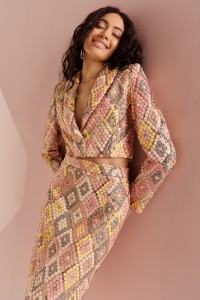 Chaqueta corta de lentejuelas colores pastel Marion
