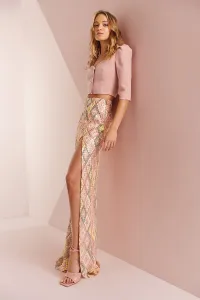 Falda larga de lentejuelas colores con abertura Megan
