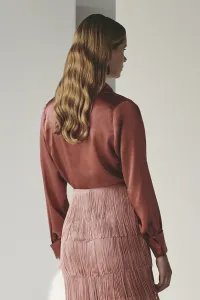 blusa esmoquin saten cobre boton forrado