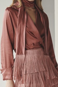 blusa esmoquin saten cobre boton forrado