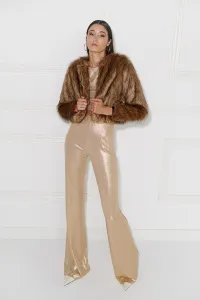chaqueta de pelo sintetico marron de gran calidad