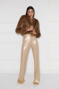 chaqueta de pelo sintetico marron de gran calidad