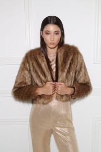 chaqueta de pelo sintetico marron de gran calidad