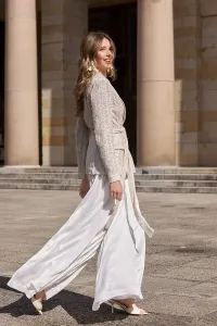Chaqueta americana blanco y plata para novia civil