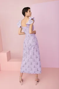 Conjunto de falda con top de volantes en tul de fantasia lila