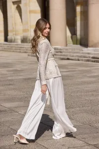 Chaqueta americana blanco y plata para novia civil