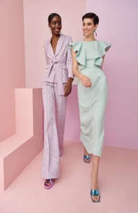 traje de chaqueta y pantalon en jacquard lila