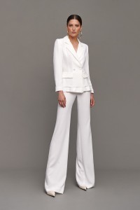 traje blanco dos piezas para novia boda civil o invitada fiesta