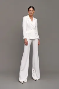 traje blanco dos piezas para novia boda civil o invitada fiesta
