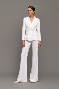 traje blanco dos piezas para novia boda civil o invitada fiesta