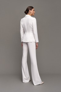 traje blanco dos piezas para novia boda civil o invitada fiesta
