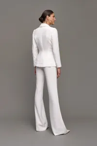 traje blanco dos piezas para novia boda civil o invitada fiesta