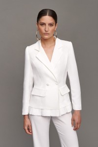 traje blanco dos piezas para novia boda civil o invitada fiesta