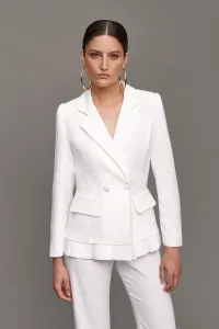 traje blanco dos piezas para novia boda civil o invitada fiesta