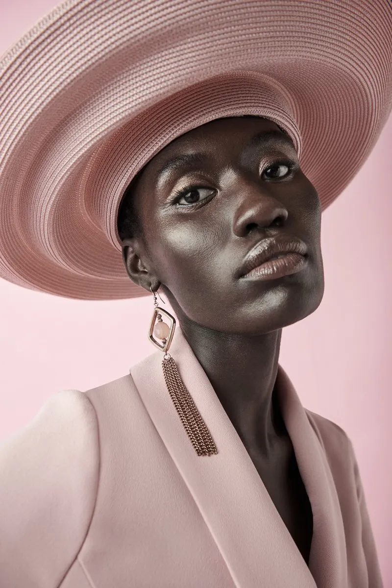 sombrero pamela de buntal rafia rosa palo para invitadas