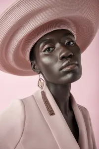 sombrero pamela de buntal rafia rosa palo para invitadas