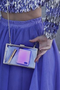Falda de vuelo de tul lila largo midi para boda, fiesta, evento