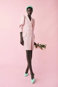 Vestido esmoquin corto de lentejuelas rosas para fiesta