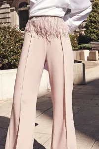Pantalon palazzo rosa con talle alto