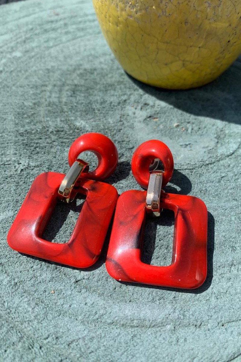 Pendientes Cuadrados Rojo | Apparentia