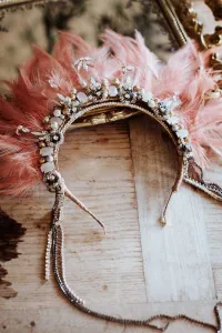 diadema plumas engarces brillantes by lola sevares