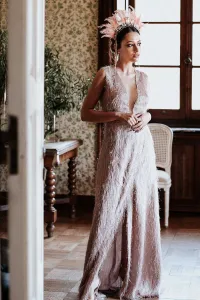 diadema plumas engarces brillantes by lola sevares