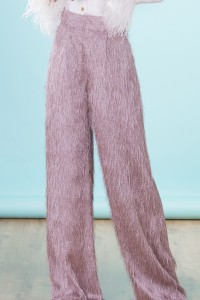 Pantalon palazzo rosa palo de flecos para invitadas