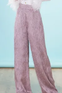 Pantalon palazzo rosa palo de flecos para invitadas