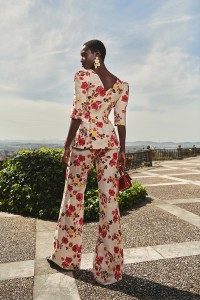 Pantalón Palazzo lino beige bordado flores  para invitada boda