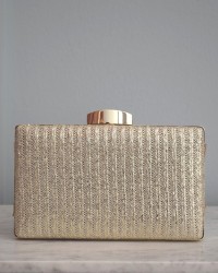 Bolso camel con tiras de terciopelo de colores
