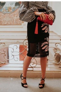 falda forro punto red bordado flor miss apparentia x apparentia