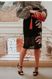 falda forro punto red bordado flor miss apparentia x apparentia