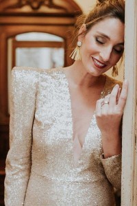 vestido midi dorado lentejuelas miss cavallier for apparentia
