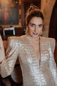 vestido midi dorado lentejuelas miss cavallier for apparentia