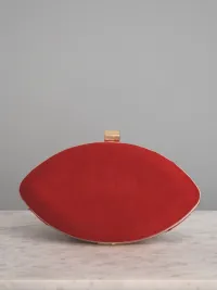 Bolso de ante rojo con apliques blancos